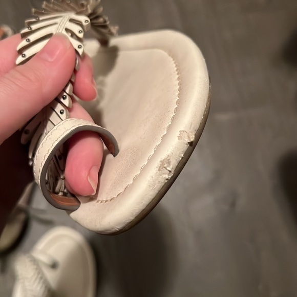 Coach Toe Ring Flat Leather Sandals Ankle Strap - Picture 4 of 5